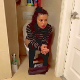 A pretty brunette girl takes a soft-sounding, gassy whit while sitting on a toilet. She sighs with relief, wipes her ass, then leaves the bathroom. Presented in 720P HD. Over 3.5 minutes.